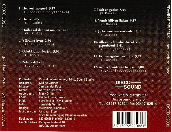 Edwin Roelvink  Het Voelt Zo Goed : Back